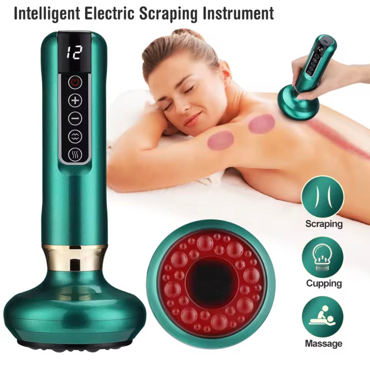 VacuRelief™ Rechargeable Cupping Massager – Deep Tissue & Scraping Therapy